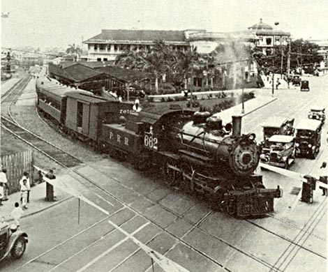 Panama Railroad Train Crossing Central Avenue around 1930