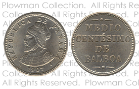 Medio Centésimo Panama Coin Catalog