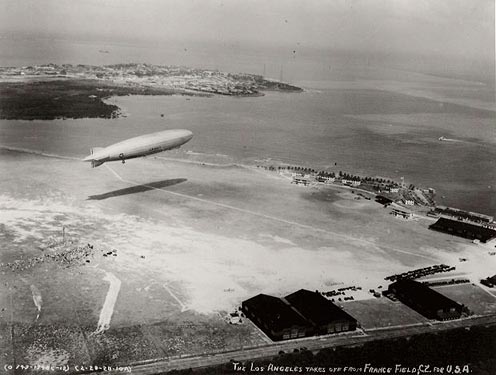 Derigible Los Angeles takes off from France Field 1928
