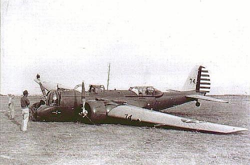 Bad Landing at France Field by a Martin B-10