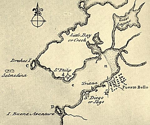 Map of Portobello Harbor first published 1741