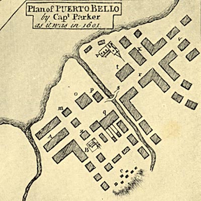 Plan of the town of Portobello in 1601