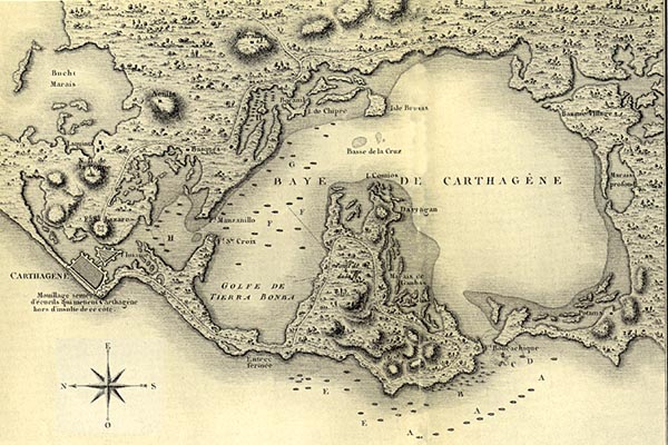 Map of Cartagena in 1697